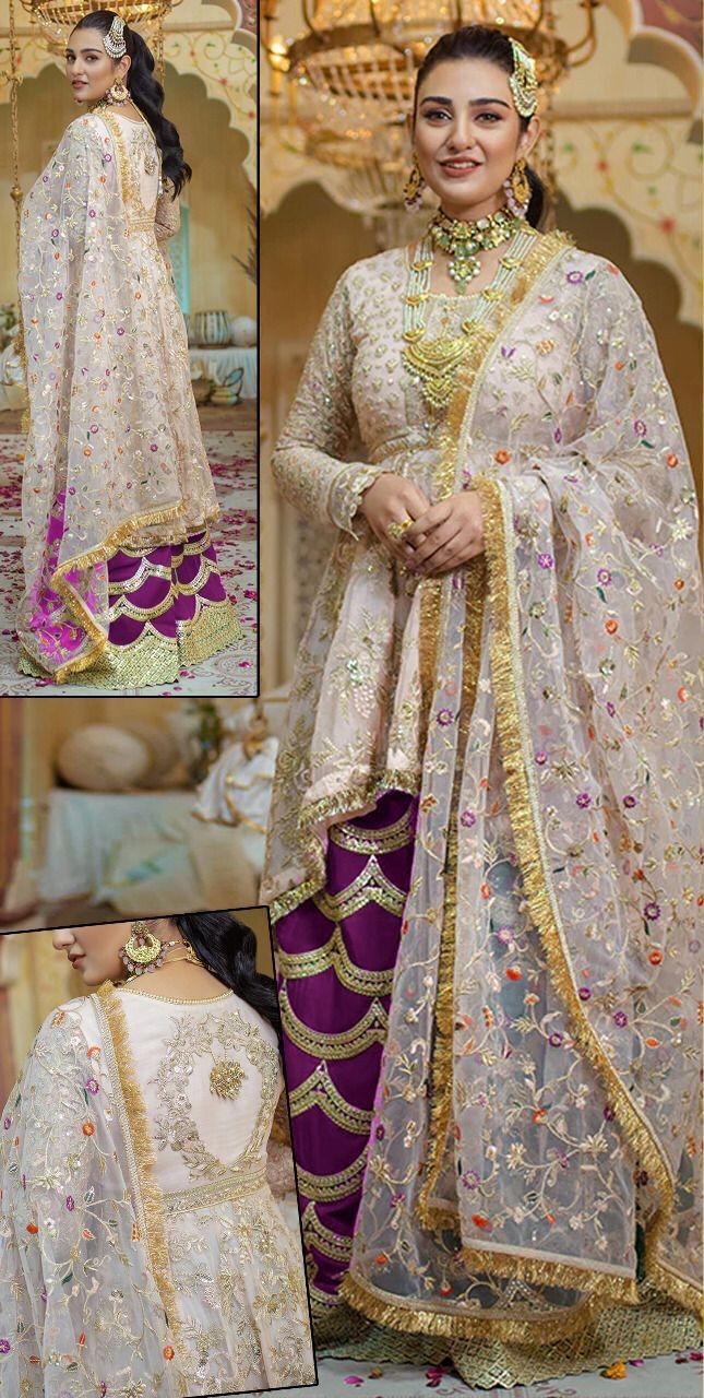 Material Organza Silk Fully Hand work